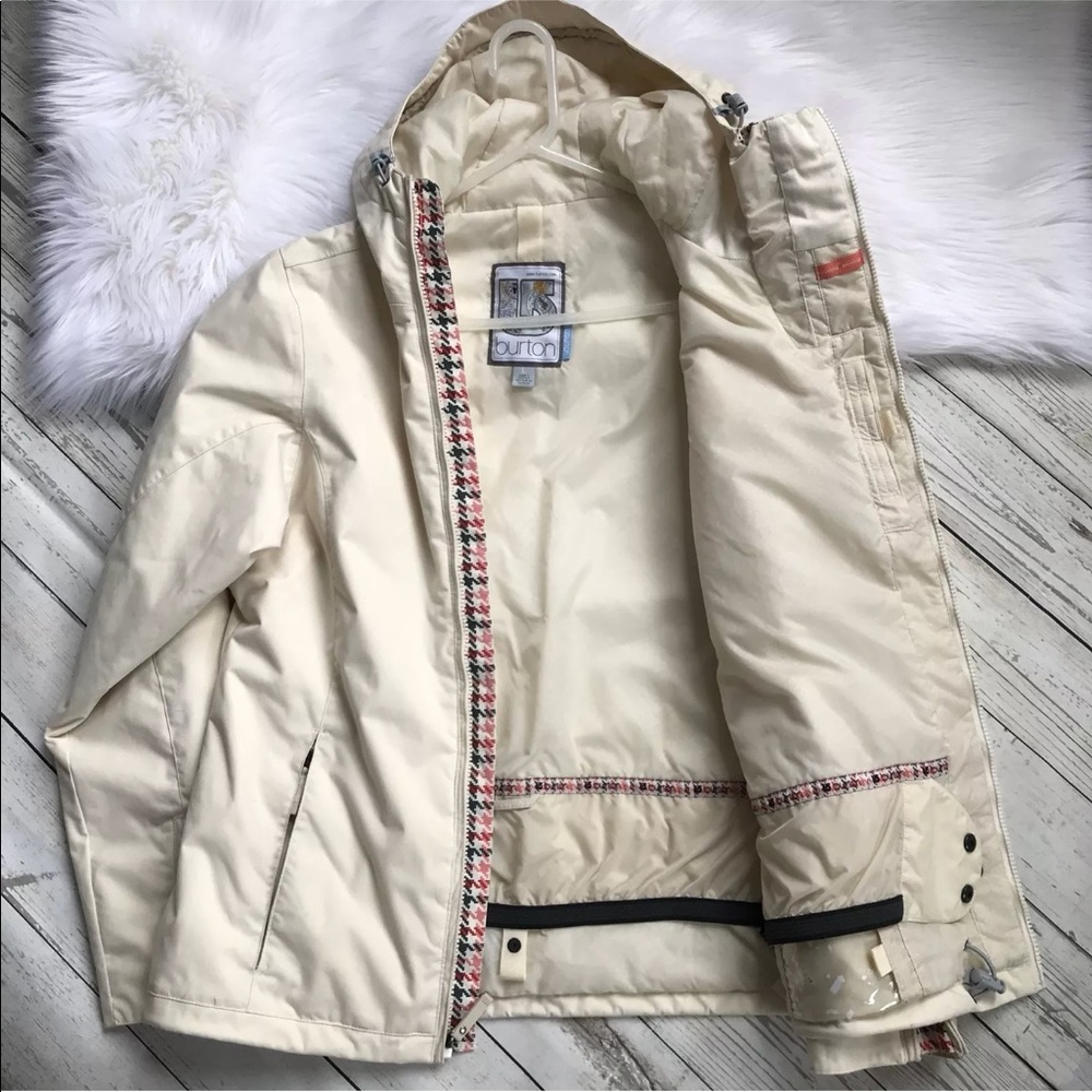 Burton Ski SnowBoard Coat Cream Houndstooth